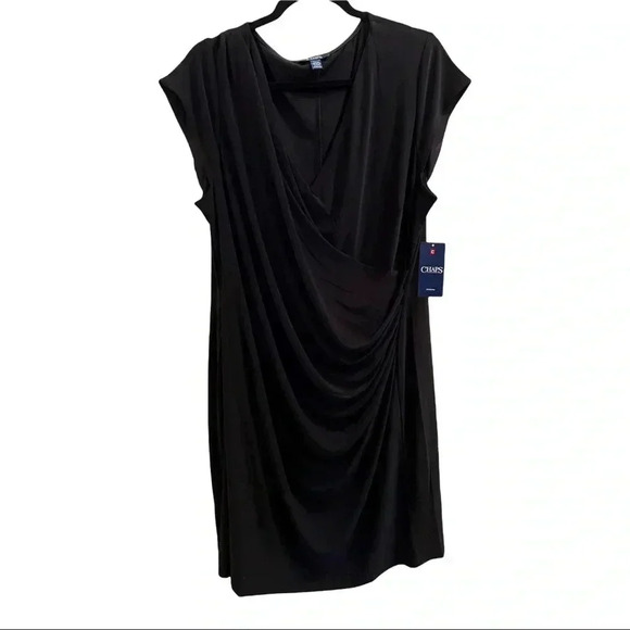 Chaps Black Short Sleeve Dress•Size 22W•Great Dress for the Office/Work• - Picture 1 of 5